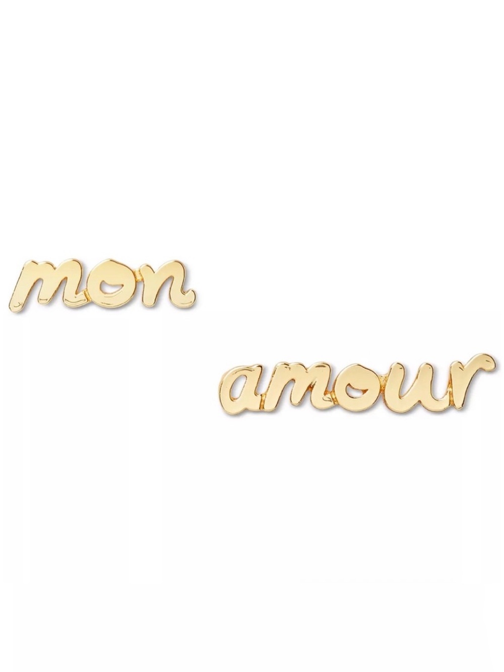 Kate Spade NWT Mon Amour True Love Gold Tone Mismatch Stud Earrings